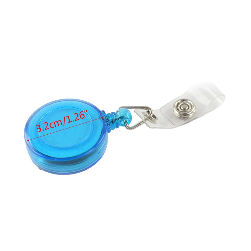 ST Premium Round-shaped Colored Plastic Retractable ID Badge Ideal for Key Card Name Tag Holder Metal Clip Random Color