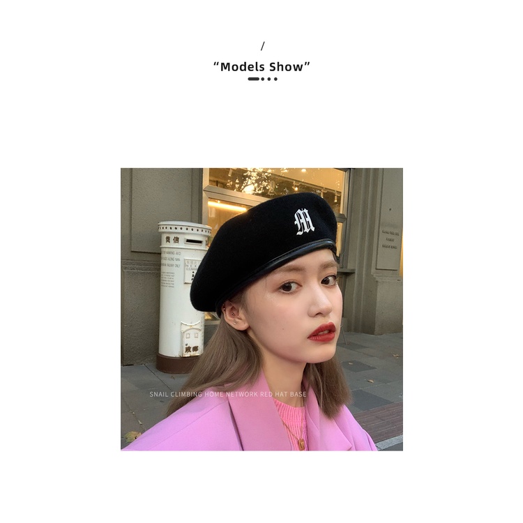 Mũ nồi vải len phong cách vintage thời trang thu đông dành cho nữ