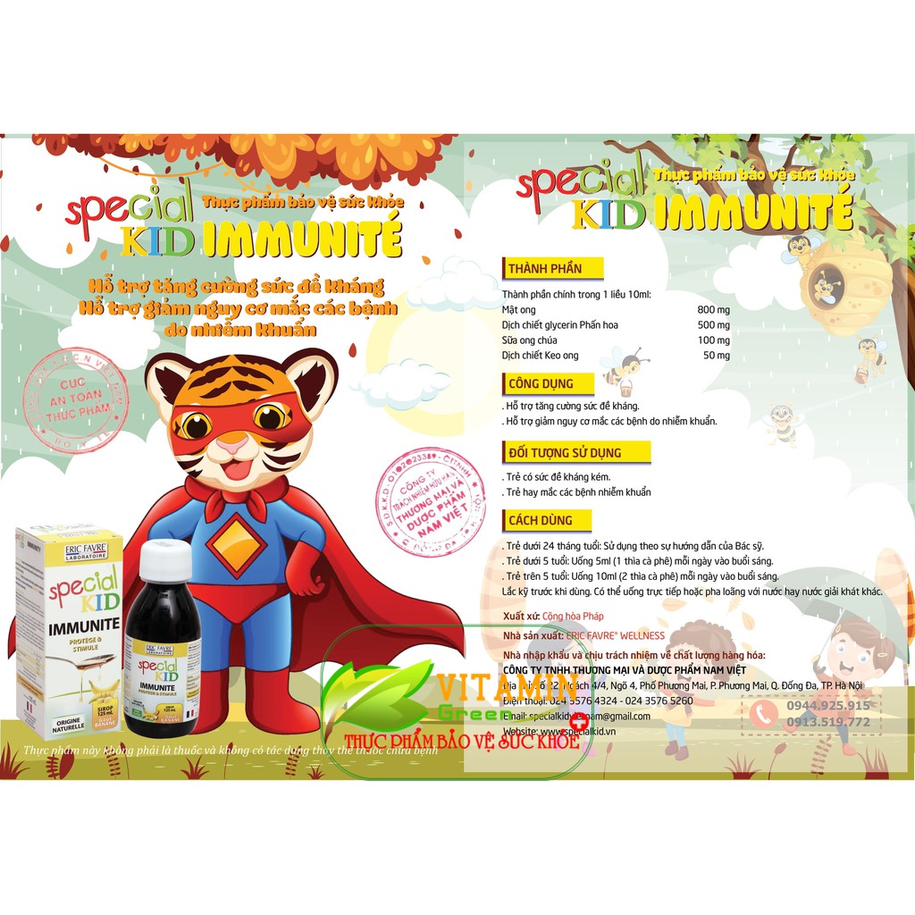 SPECIAL KID IMMUNITE TĂNG CƯỜNG SỨC ĐỀ KHÁNG CHO BÉ 125ml | NHẬP KHẨU CHÍNH HÃNG PHÁP