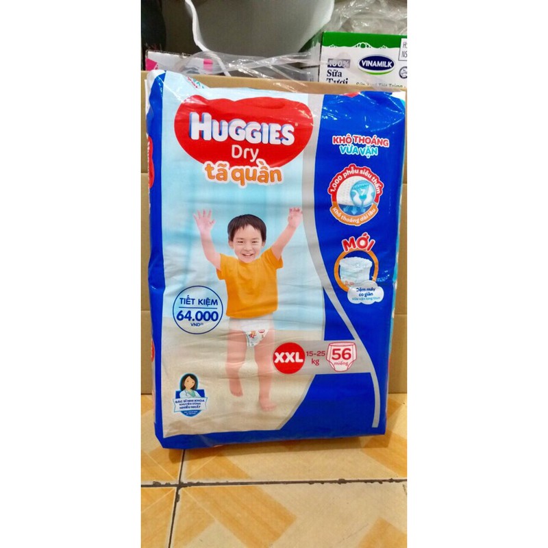 Tả Quần HUGGIES M74/ L68/ XL62/ XXL56 Mẫu Mới Đệm Mây