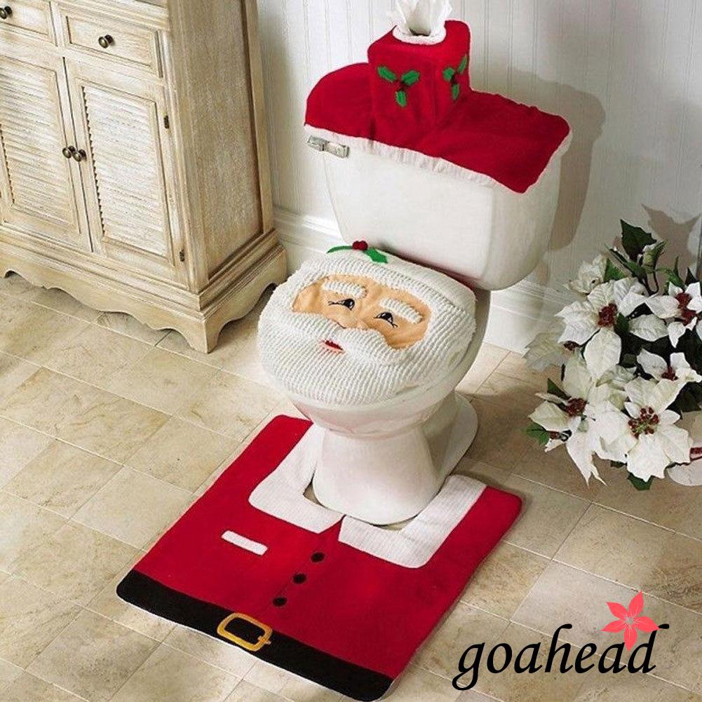 Bộ vỏ bọc bệ ngồi toilet hình ông già Noel/tuần lộc/thần lùn/người tuyết dễ thương