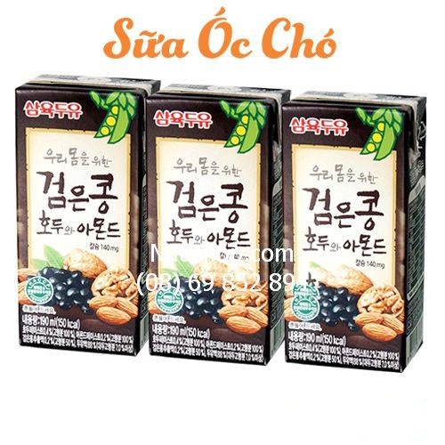 [Date mới 8/2020]Nguyên thùng sữa óc chó hạnh nhân đậu đen 24 HỘP x 190ML DT14