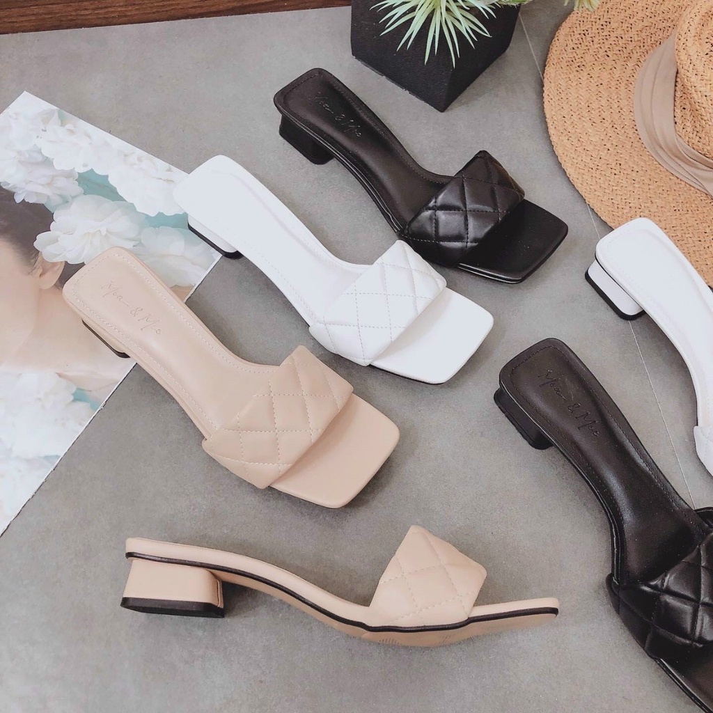 DÉP QUAI BẢN CHẦN CHỈ GÓT VUÔNG 4P 3 MÀU XẢ KHO GIÁ RẺ