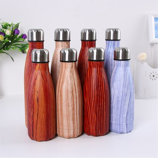 - Bình giữ nhiệt ống chai vân gỗ 500ml cho văn phòng