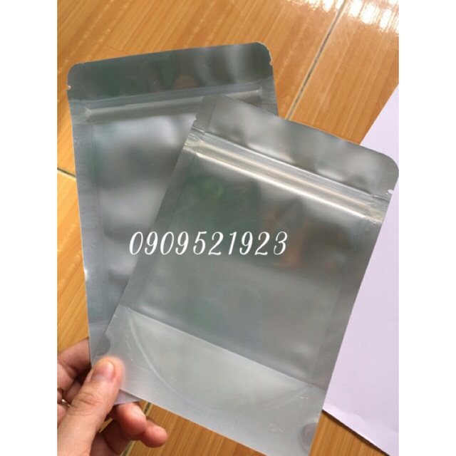 0.5 kg túi zip đáy đứng mặt bạc mặt trong (size tùy chọn)