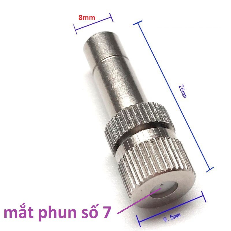 Béc phun sương inox số 2-3-5-6-7-8 tưới lan/rau/ hoa