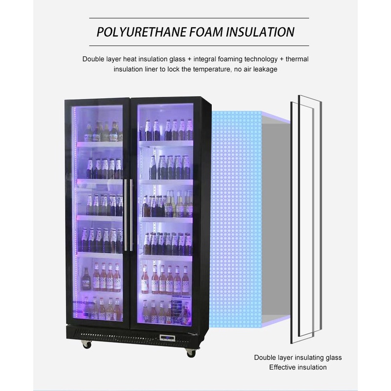 Tủ mát đựng nước ngọt, trưng bày trái cây giá rẻ cho cửa hàng, siêu thị-Dung tích 1100L 3 cánh
