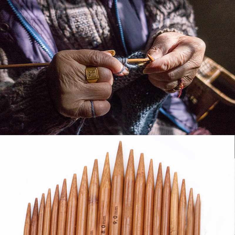 Set 4 / 2 Kim Đan Len Bằng Tre 25cm