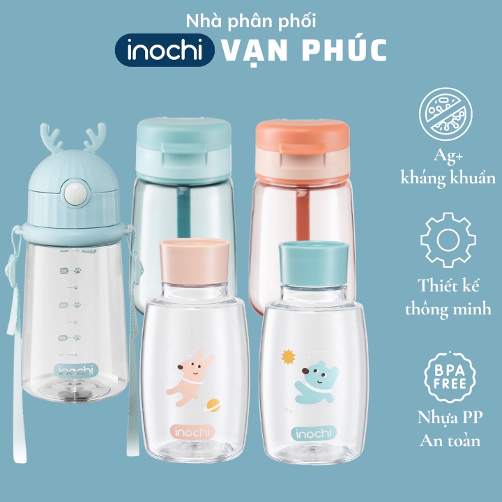 Bình nước thể thao, trẻ em, xe đạp, gym, học sinh, không BPA Inochi Goki an toàn, đẹp, cao cấp,cho bé Vạn Phúc