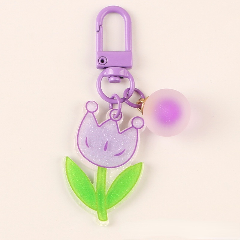 Móc Khóa Hình Vương Miện Và Hoa Nhựa Resin Màu Kẹo Sáng Tạo