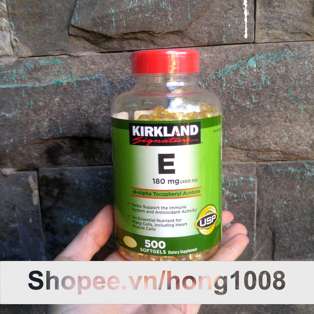 [Mã COSHOT27 giảm 10% đơn 300K] Viên Uống Vitamin E 400 IU 500 Viên Kirkland Của Mỹ - Đẹp Da Làm Chậm Lão Hóa ND