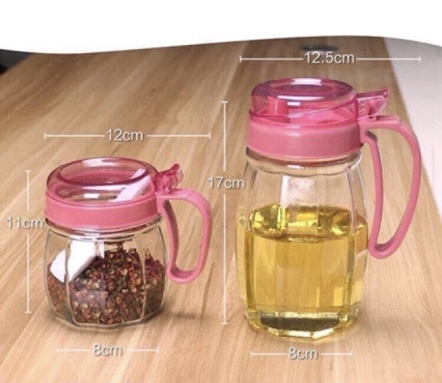 Set 5 hủ thủy tinh đựng gia vị tiện dụng