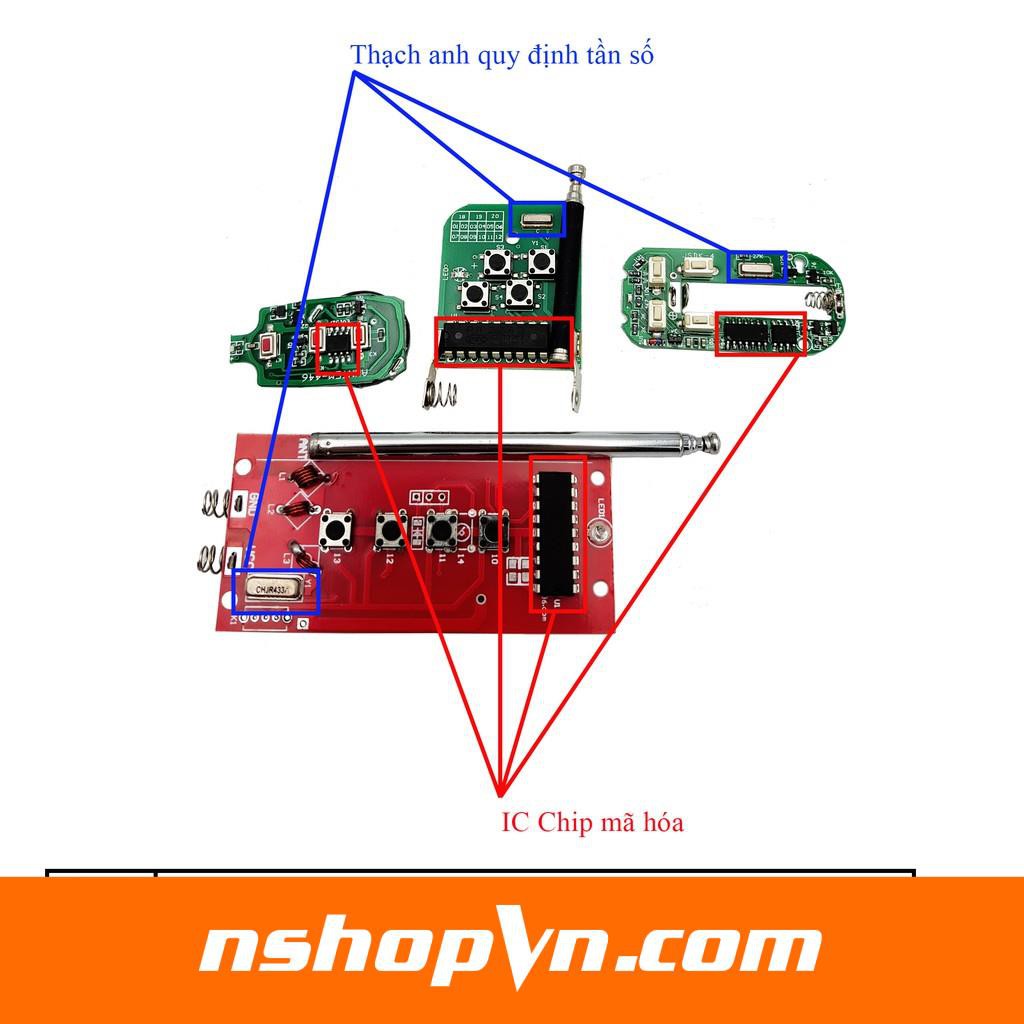 Remote học lệnh tần số 433Mhz có thể sao chép một số loại remote cửa cuốn, điều khiển từ xa