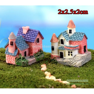 Mô hình nhà lâu đài biệt thự mini phong cách mới hiện đại trang trí tiểu cảnh mini