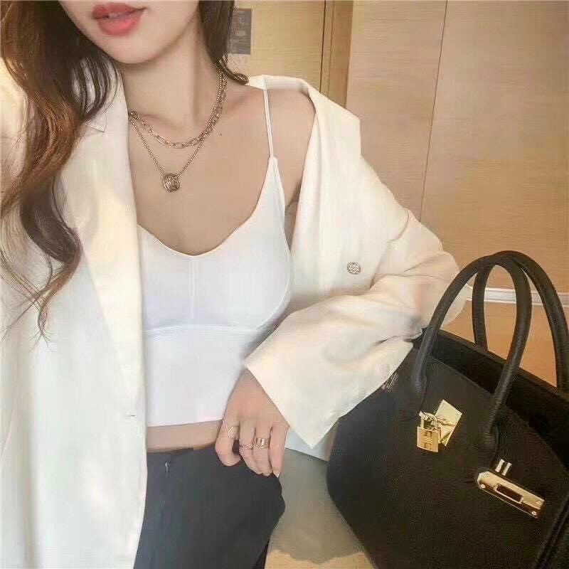 Áo bra đúc su dây kép sợi mảnh kiểu croptop mã FLA54 | BigBuy360 - bigbuy360.vn