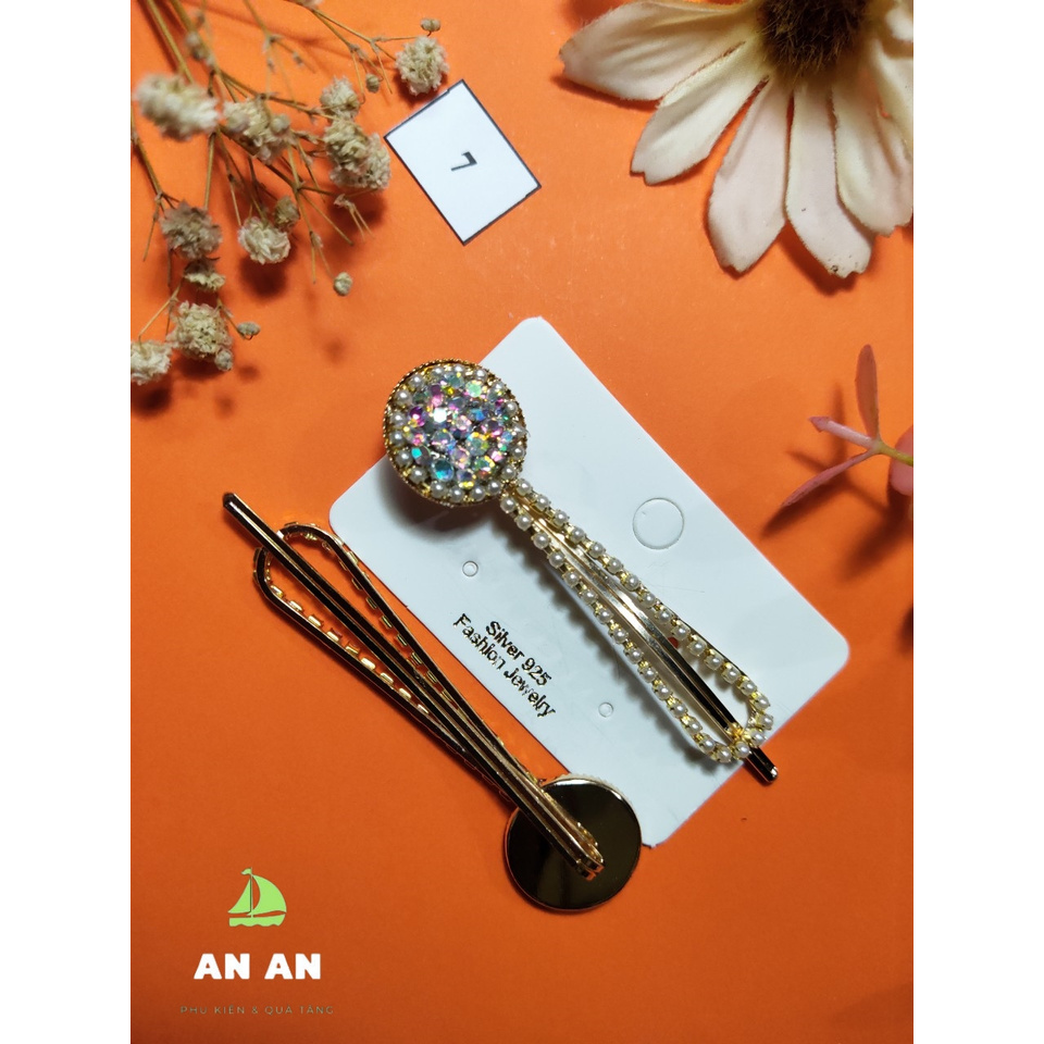 [SẴN KHO] Sét 8 món Ghim Kẹp tóc đính đá sang trọng, siêu dễ thương phong cách Hàn Quốc cho bạn nữ TO11-SET1