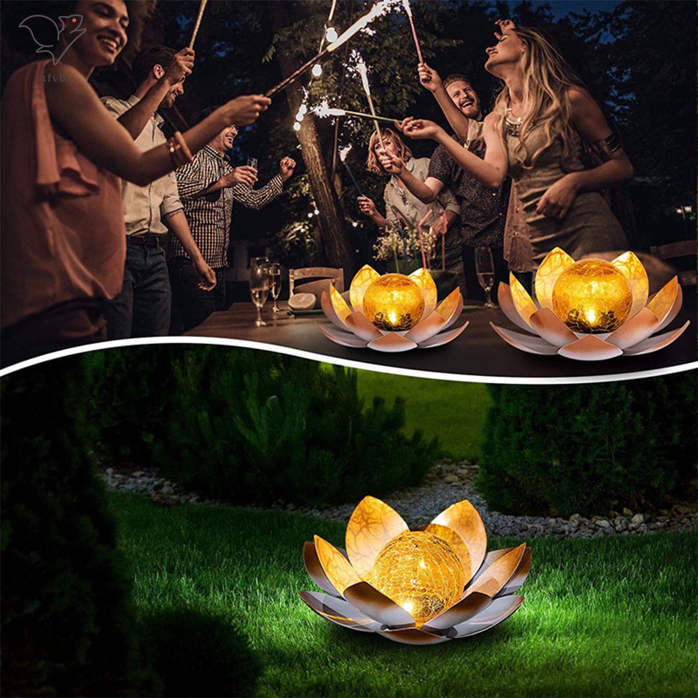 Đèn LED Năng Lượng Mặt Trời Chống Nước Hình Hoa Sen Trang Trí Sân Vườn