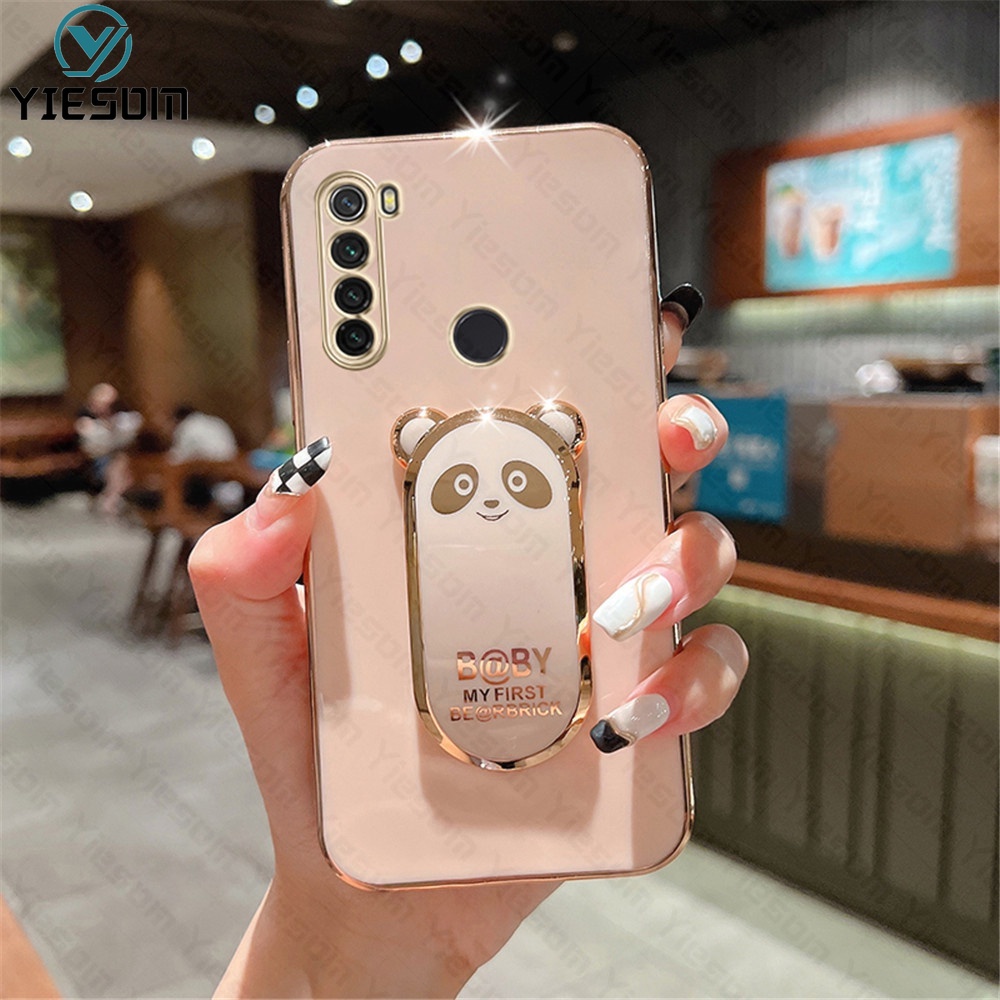 Ốp Điện Thoại Silicon Dẻo Viền Vuông Mạ Màu Kèm Giá Đỡ Hình Vuông Cho Xiaomi Redmi Note 8 8T 7 5 Pro Redmi 7 5 Plus