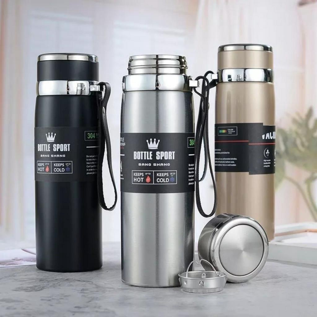 Bình Giữ Nhiệt Inox Bottle Sport Dung Tích 1000ML Kiểu Dáng Siêu Đẹp, Bình đựng nước giữ nhiệt cao cấp có nắp lọc trà