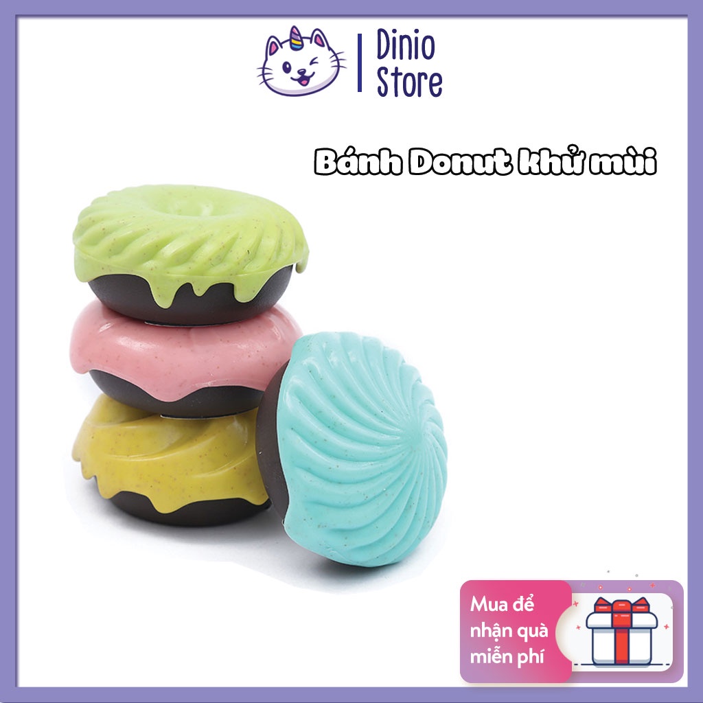 Combo 4 bánh khử mùi vệ sinh cho mèo hình bánh Donuts - Thơm phòng và lưu hương