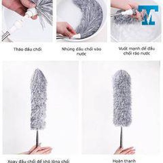 Chổi Quét Trần Gấp Gọn, Lau Bụi, Phất Trần Nhà Thông Minh