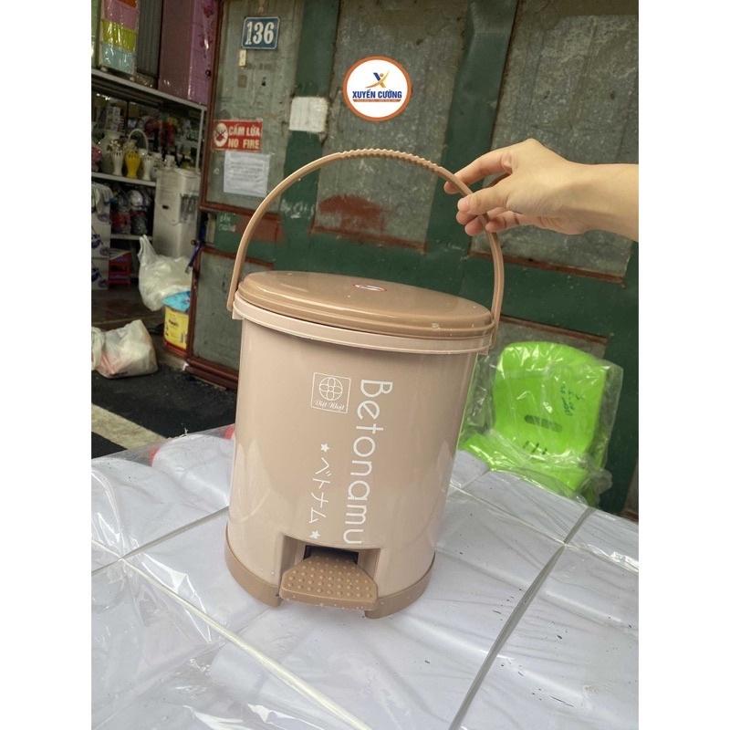 Thùng rác nhựa nắp tròn đạp chân cao cấp 5L, 10L hokori cao cấp  NHỰA VIỆT NHẬT MALL