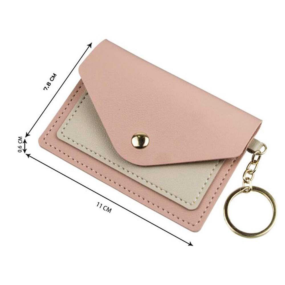 Ví Đựng Thẻ ID / Danh Thiếp Cỡ Nhỏ Màu Kẹo Kèm Móc Khóa Kiểu Hàn Quốc Tiện Dụng Cho Học Sinh