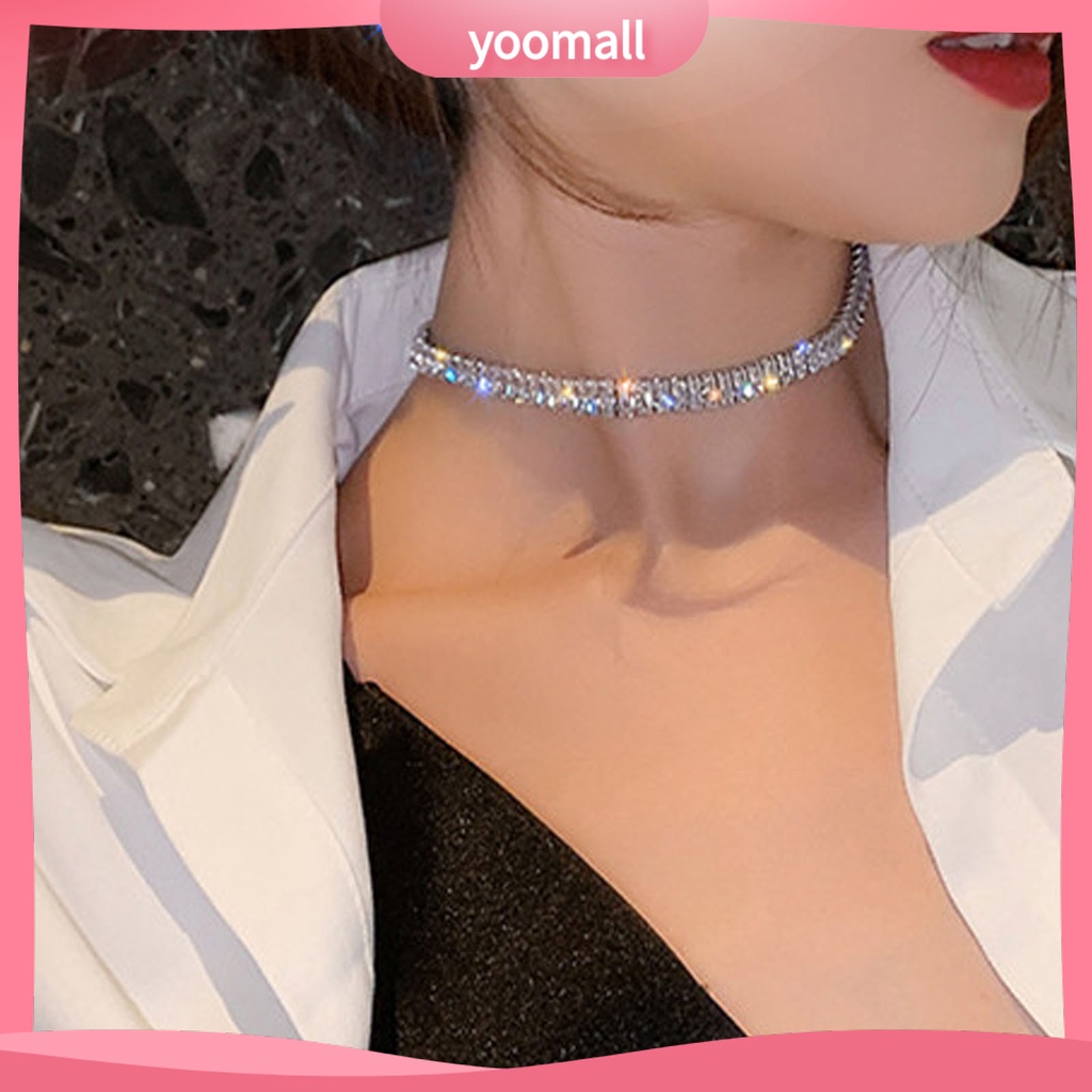 Vòng Cổ Choker Đính Đá Zircon Đơn Giản Nhẹ Nhàng Có Thể Điều Chỉnh