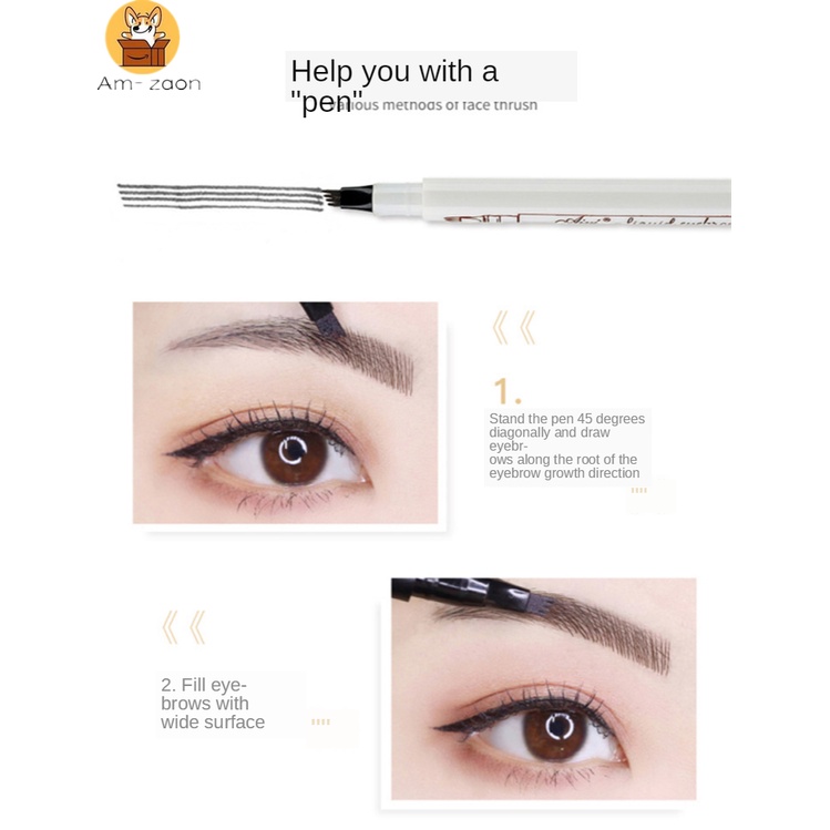 Bút Kẻ Lông Mày 4 Tông Màu Tùy Chọn Chống Thấm Nước