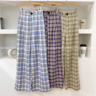 Quần ống rộng caro cá tính 807