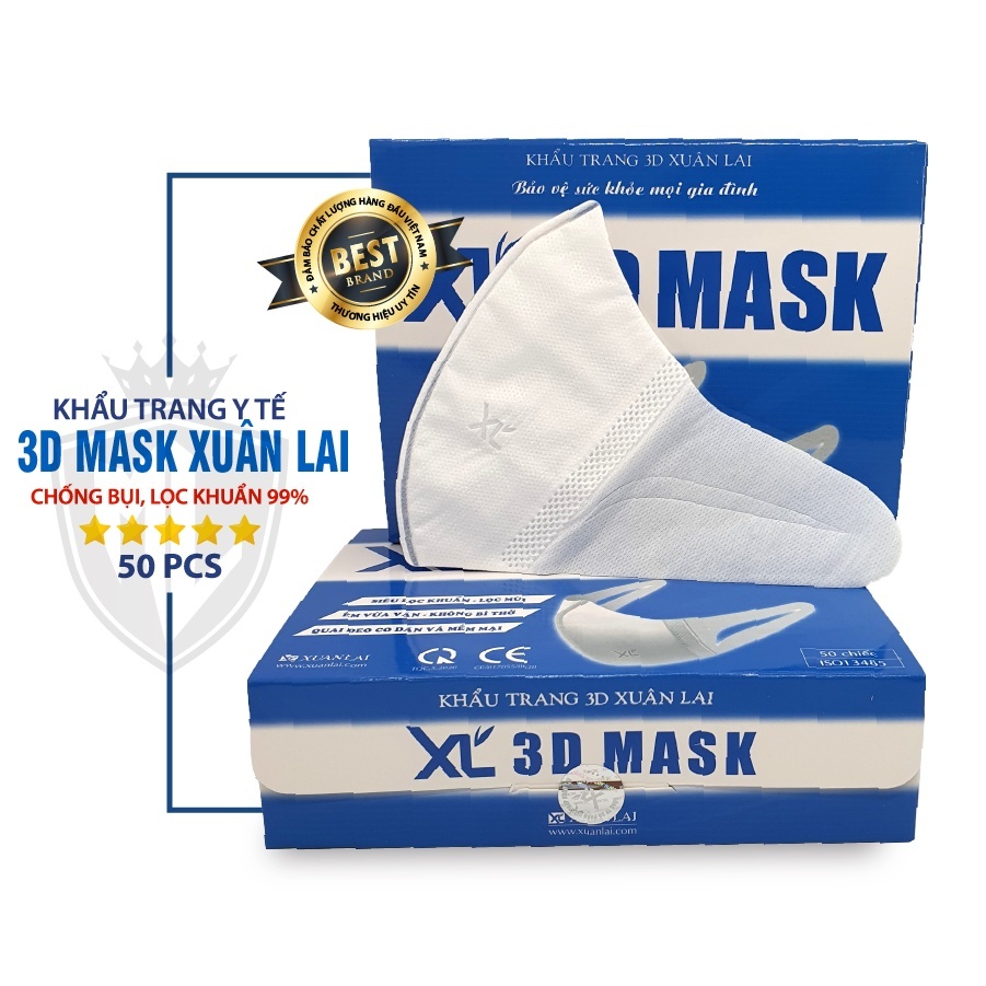 (Chính Hãng) Khẩu trang 3D Mask Công nghệ Nhật Bản Hãng  Xuân Lai ( NEW 2021 vỏ đen )hộp 50 cái - Now ship 2h tại Hà Nội