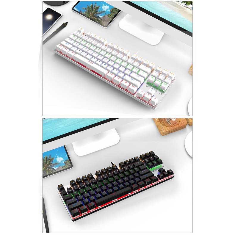 Bàn phím cơ chơi game Zero 87 phím led rainbown