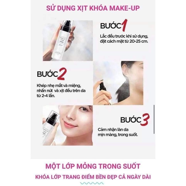 Xịt Khoá Make Up Fixer Spray Kèm Nhũ Giúp Da Căng Bóng 100ml