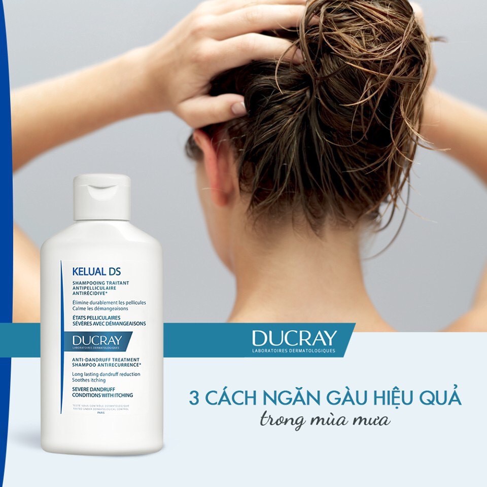 Dầu gội LOẠI BỎ VĨNH VIỄN GÀU, giảm ngứa giảm rụng Ducray Kedual DS Shampooing 100ml