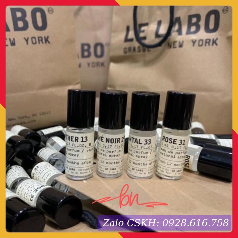 Combo Nước Hoa mini 4 chai Le Labo 22,13,33, 29 Dung tích 5ml Cực Sang