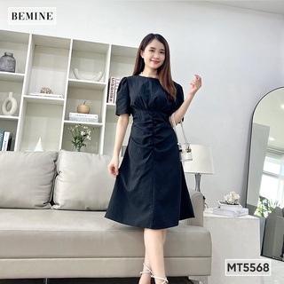 Đầm tay phồng nhún eo xếp ly ngực BEMINE MT5568DEN