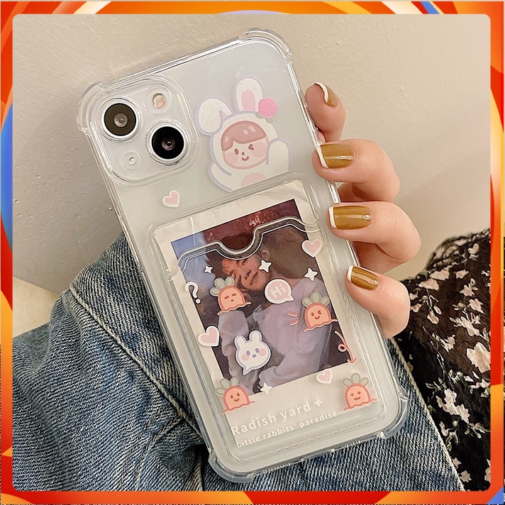 Ốp lưng IPhone  trong túi đựng thẻ ảnh thỏ cute 6/6s/6plus/6splus/7/7plus/8/8plus/xs/11/12/13/14/Pro/Plus/Promax TT8