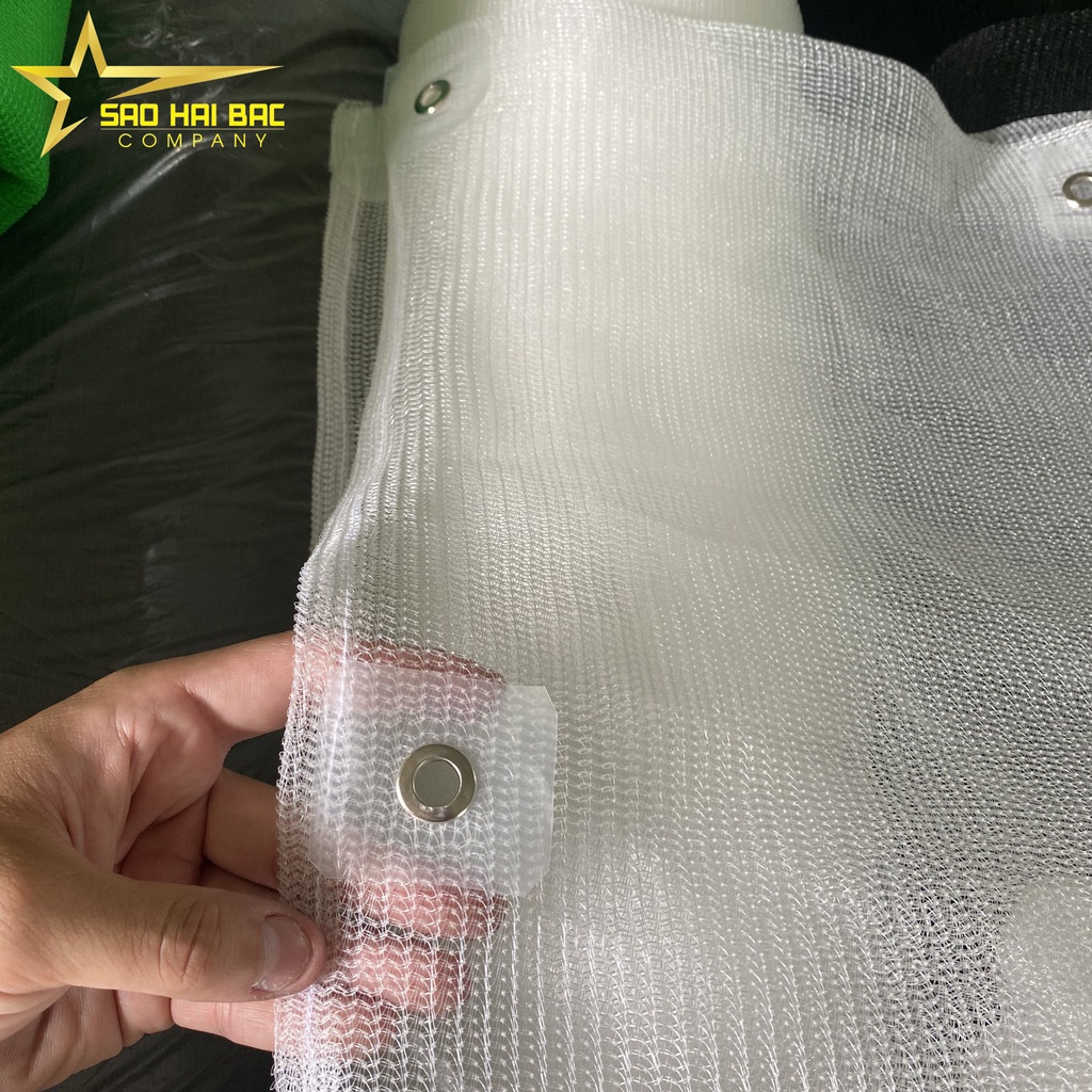 Lưới dệt kim Đài Loan che nắng màu trắng đóng khuy sẵn các khổ 1m, 2m, 3m