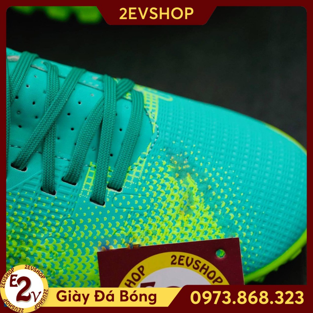 Giày đá bóng thể thao nam 𝐌𝐞𝐫 𝐕𝐚𝐩𝐨𝐫 14 Xanh Ngọc đế mềm, giày đá banh cỏ nhân tạo - 2EVSHOP