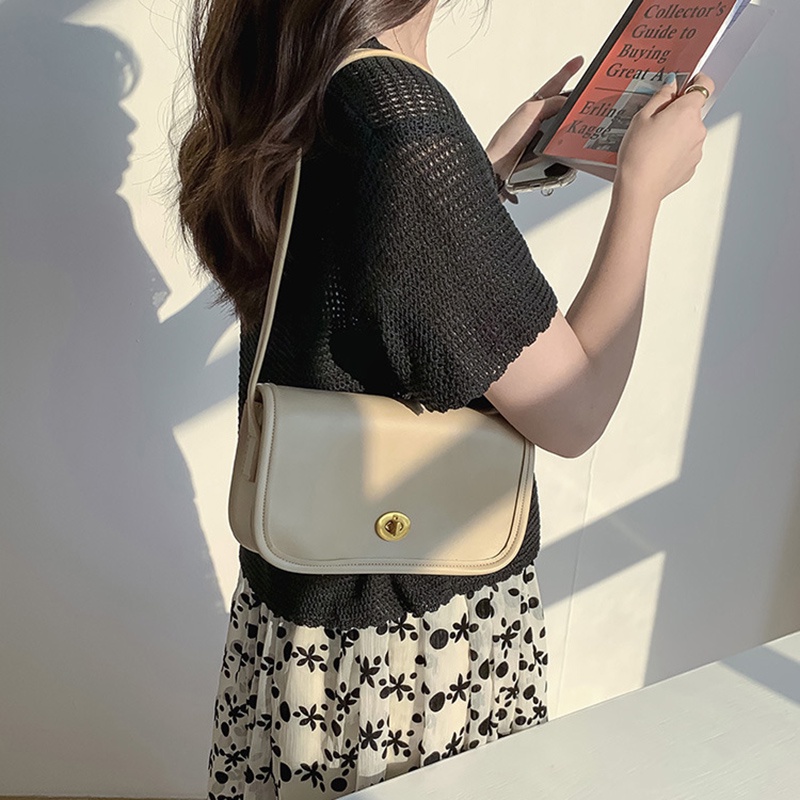 Túi Xách Đeo Vai Màu Sắc Đơn Giản Phong Cách retro Dành Cho Nữ