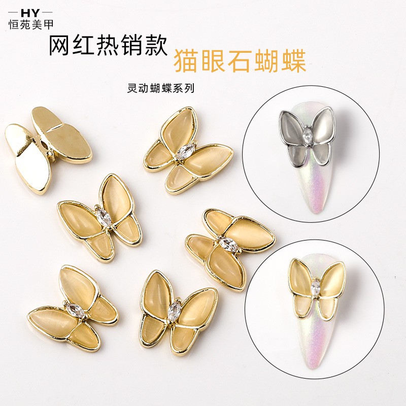 [Hàng mới về] Phụ Kiện Trang Trí Móng Tay Hình Bướm Xinh Xắn Thời Trang