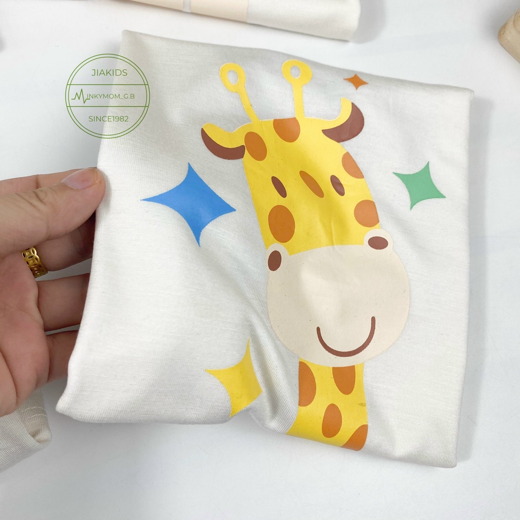 Bộ Cộc Tay THUN LẠNH MINKYMOM Giáp Năng In Hình Động Vật Cho Bé TN-IN80