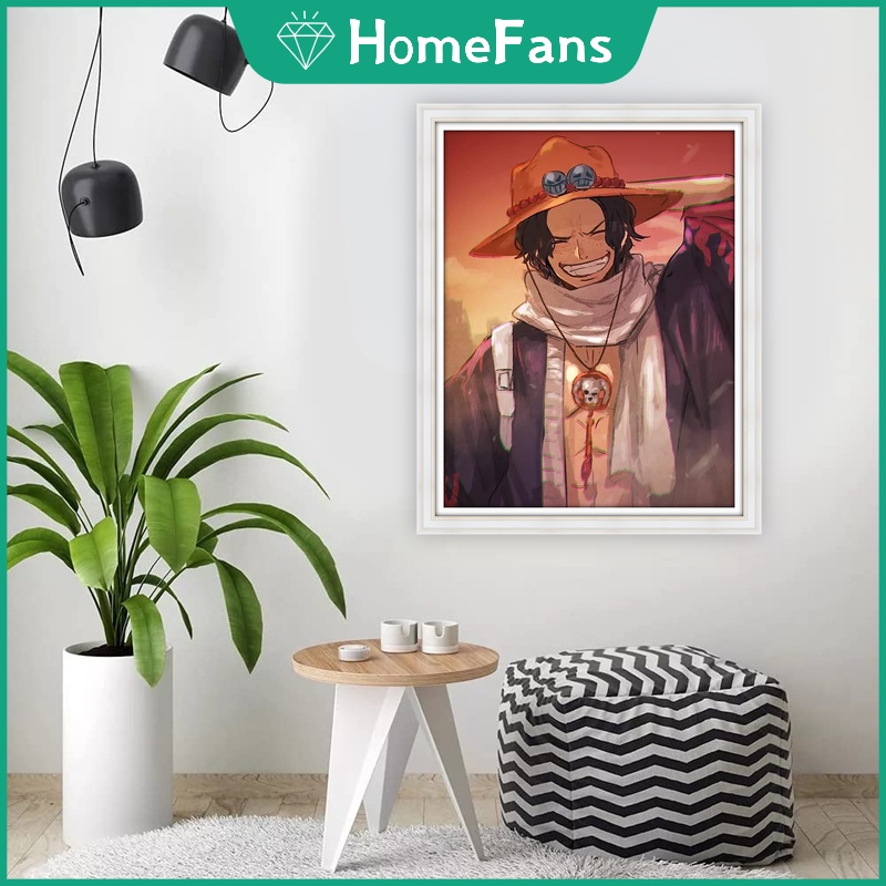 Bộ Tranh Đính Đá 5D Tự Làm Hình Anime One Piece Kích Thước 40x50cm Trang Trí Nhà Cửa