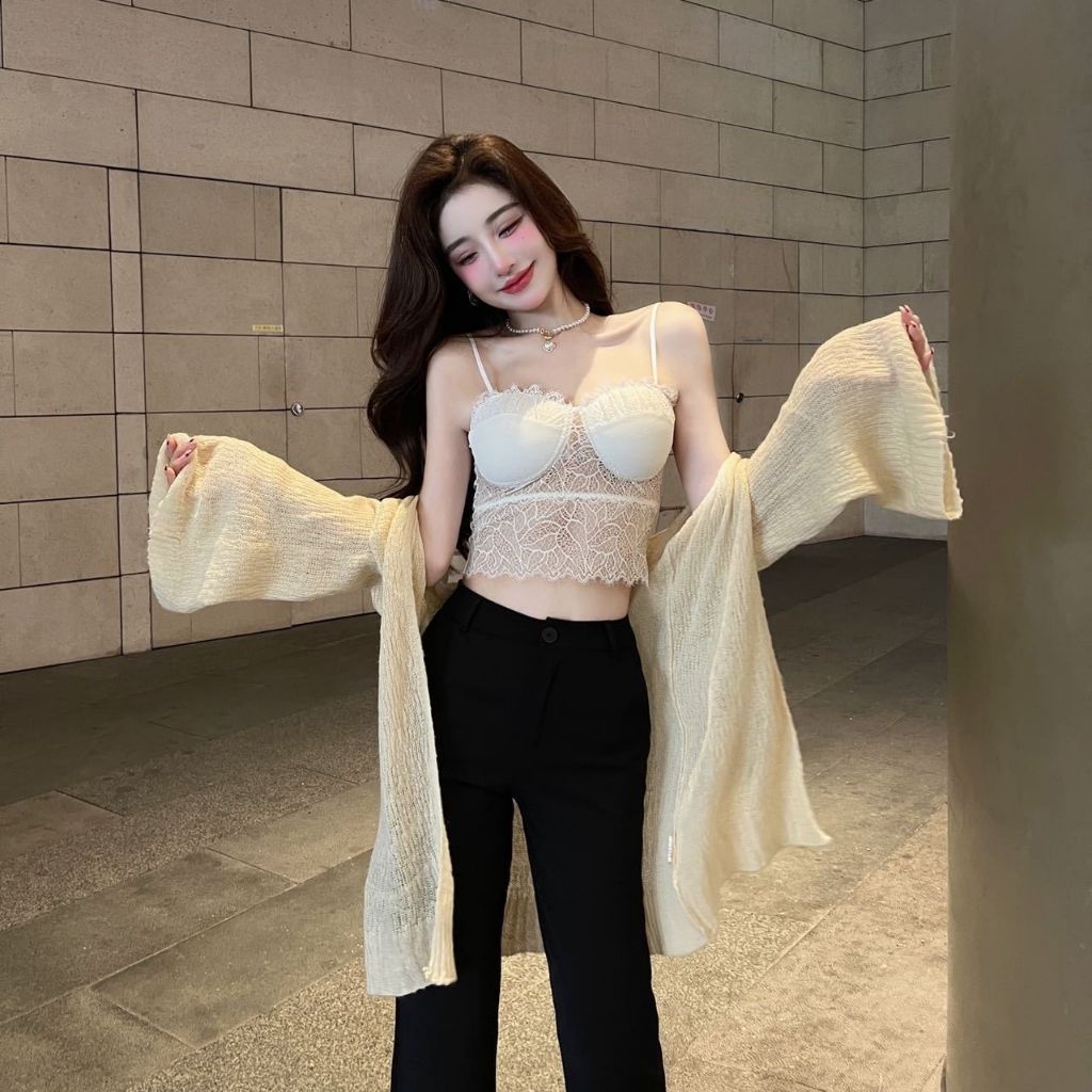 Áo bra nữ 2 dây ren sexy gợi cảm đệm mút mỏng nâng ngực họa tiết hoa quyến rũ DOPICO B2206