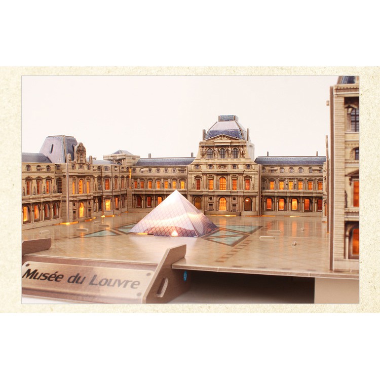 Mô hình giấy 3D CubicFun - Led thư viện Pháp - The Louvre - (L517h)