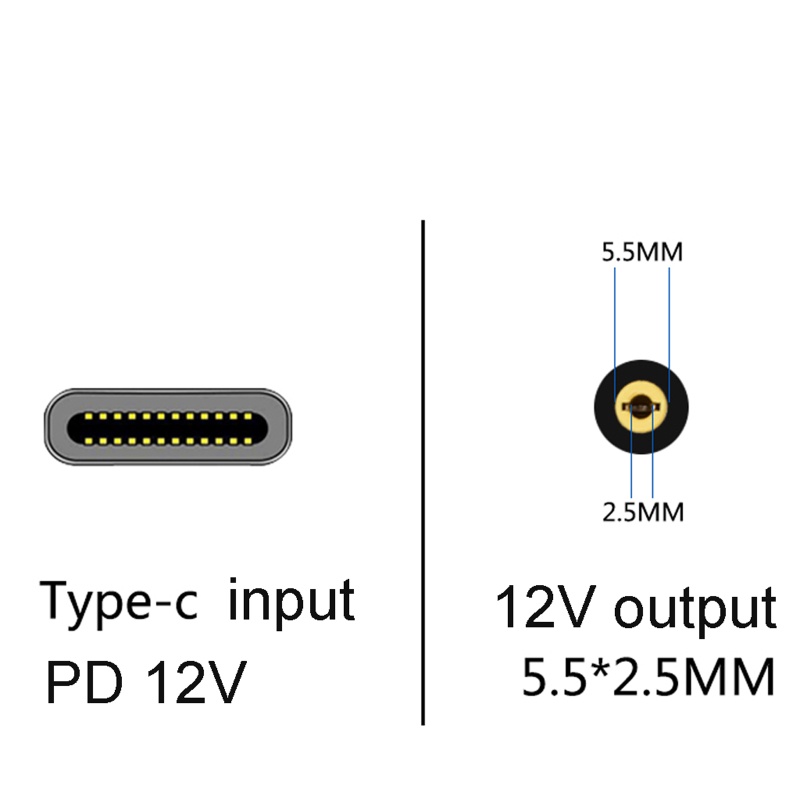 Dây Cáp Chuyển Đổi USB C PD Sang 3 0 4 0 4 5 5 5 6 4 7 4 7 9mm Cho Đèn LED
