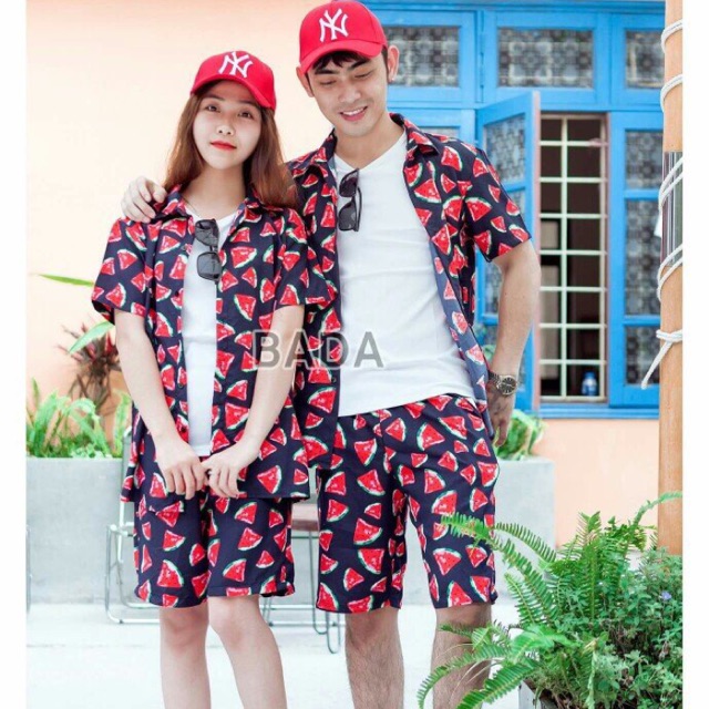 Sơ mi hoạ tiết dưa hấu