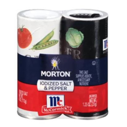 Bộ gia vị muối và tiêu MORTON IODIZED SALT &amp; MCCORMICK PEPPER SHAKERS