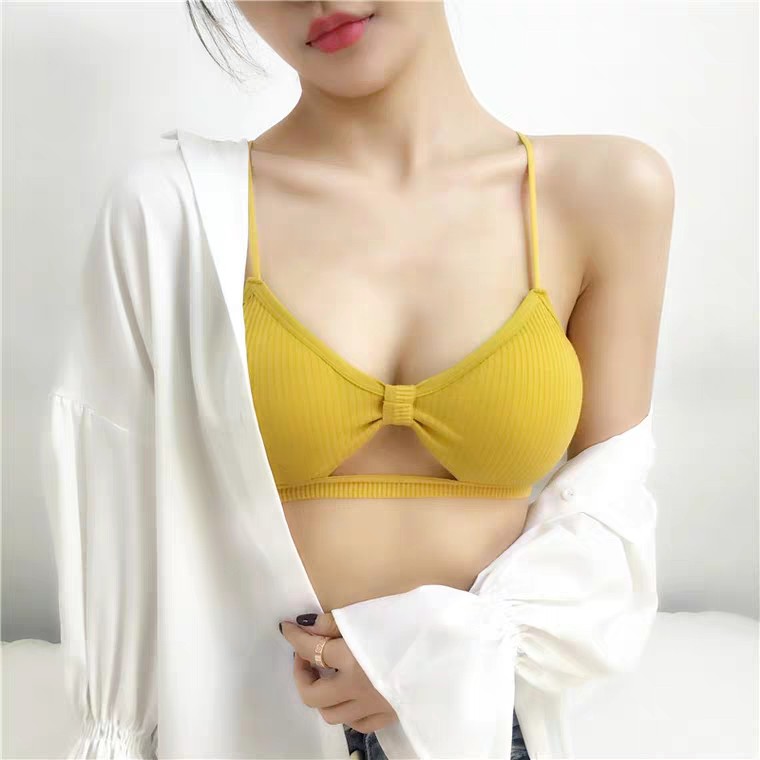 Áo Bra 2 Dây Gân Tăm Áo Lót Quây Cotton Co Dãn 4 Chiều Xinh Xắn