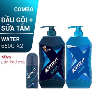 Combo Dầu Gội 650G, Sữa Tắm XMen Nước hoa Water 650G+Lăn khử mùi (Xmen Water)